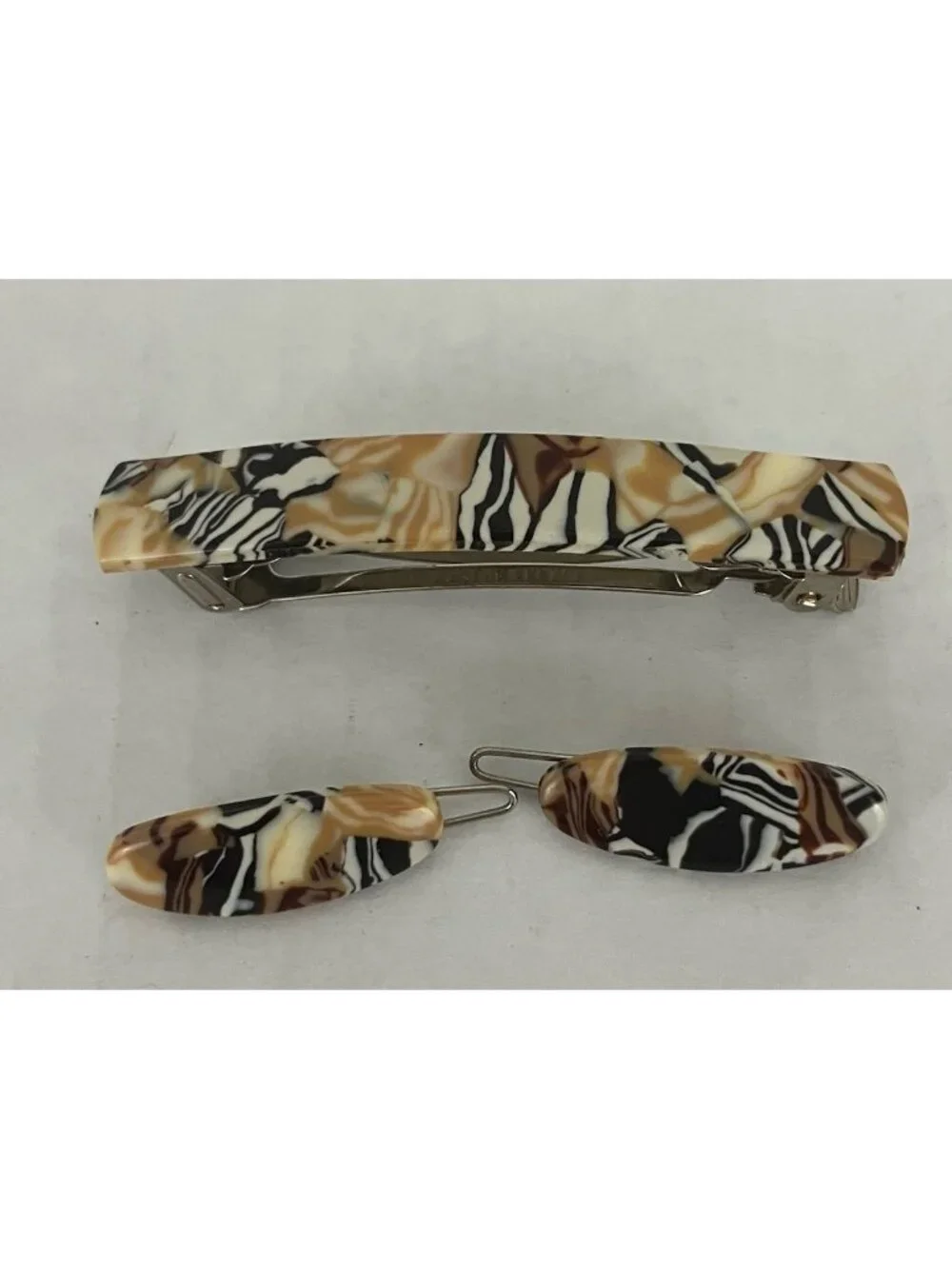 Vintage Hair Accessories Barrettes Clips Set of 3 Animal Print France